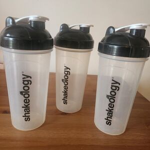 Beachbody Shakeology Black and Clear Shaker Bottle Trio